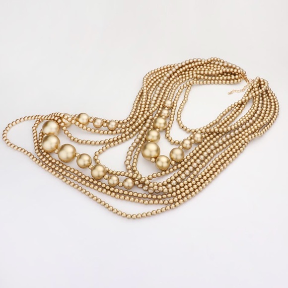 🎉Free Earrings 🎊 Multi Strand Pearl Collar Choker Necklace - Picture 3 of 3